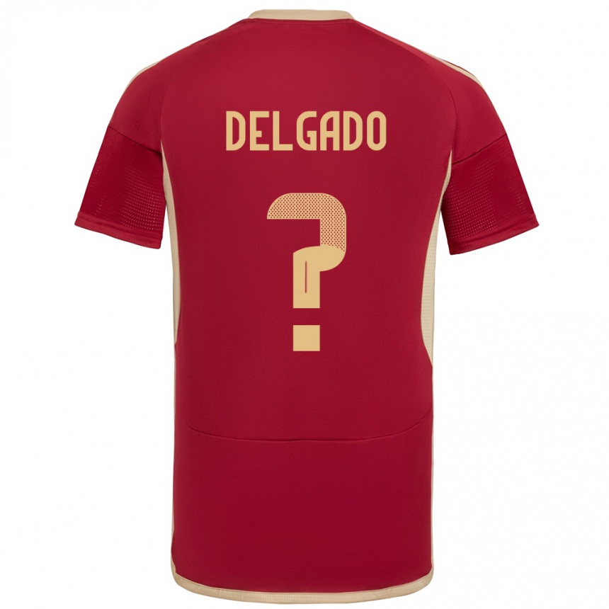 גברים כדורגל ונצואלה Álex Delgado #0 בורדו ג'רזי ביתית 24-26