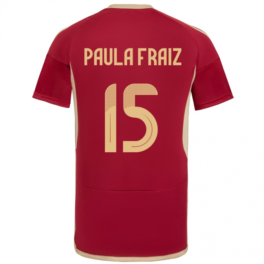 גברים כדורגל ונצואלה Ana Paula Fraiz #15 בורדו ג'רזי ביתית 24-26