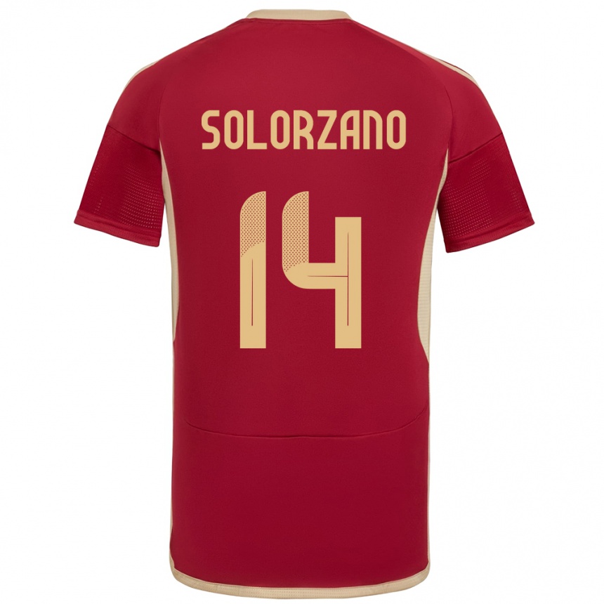 גברים כדורגל ונצואלה Fabiola Solórzano #14 בורדו ג'רזי ביתית 24-26