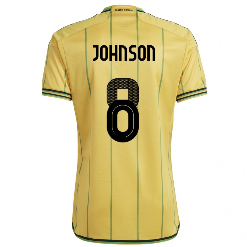 גברים כדורגל ג'מייקה Daniel Johnson #8 צהוב ג'רזי ביתית 24-26