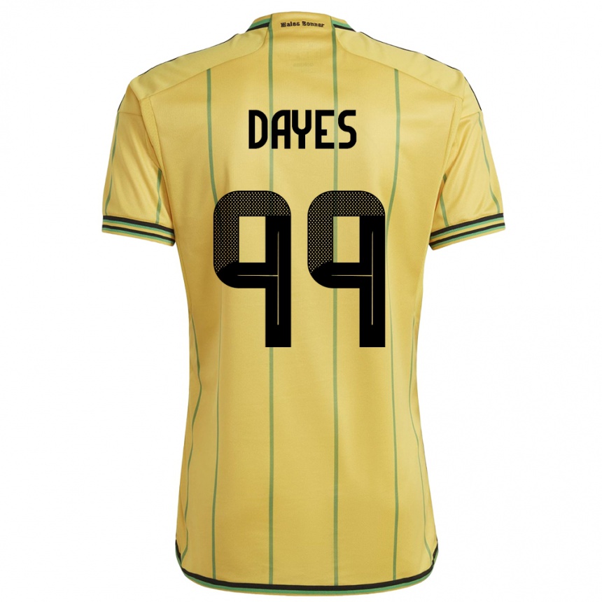 גברים כדורגל ג'מייקה Malikae Dayes #99 צהוב ג'רזי ביתית 24-26