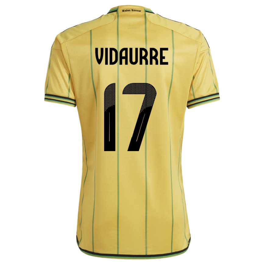 גברים כדורגל ג'מייקה Zoe Vidaurre #17 צהוב ג'רזי ביתית 24-26