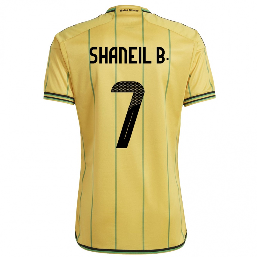 גברים כדורגל ג'מייקה Shaneil Buckley #7 צהוב ג'רזי ביתית 24-26