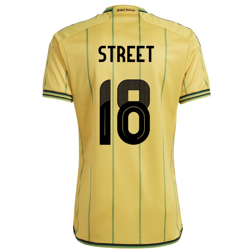 גברים כדורגל ג'מייקה Sydnie Street #18 צהוב ג'רזי ביתית 24-26