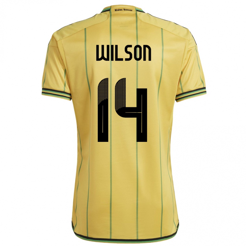 גברים כדורגל ג'מייקה Siobhan Wilson #14 צהוב ג'רזי ביתית 24-26