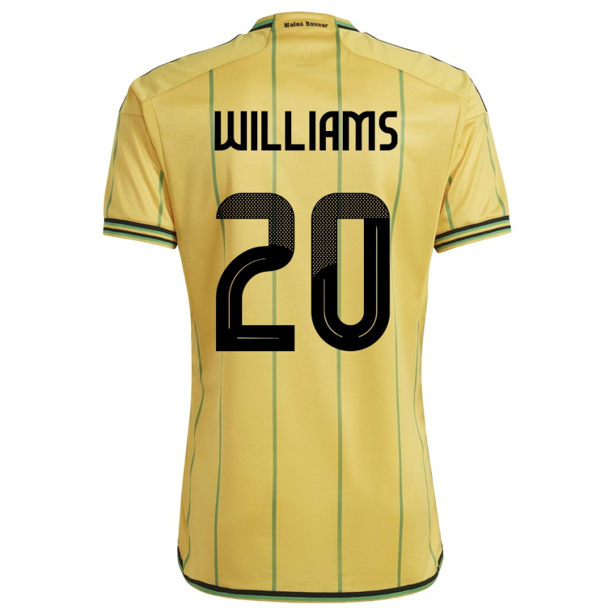 גברים כדורגל ג'מייקה Victoria Williams #20 צהוב ג'רזי ביתית 24-26