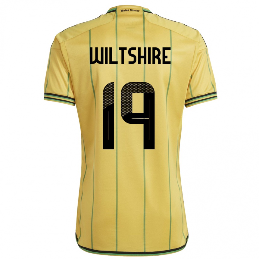 גברים כדורגל ג'מייקה Tiernny Wiltshire #19 צהוב ג'רזי ביתית 24-26