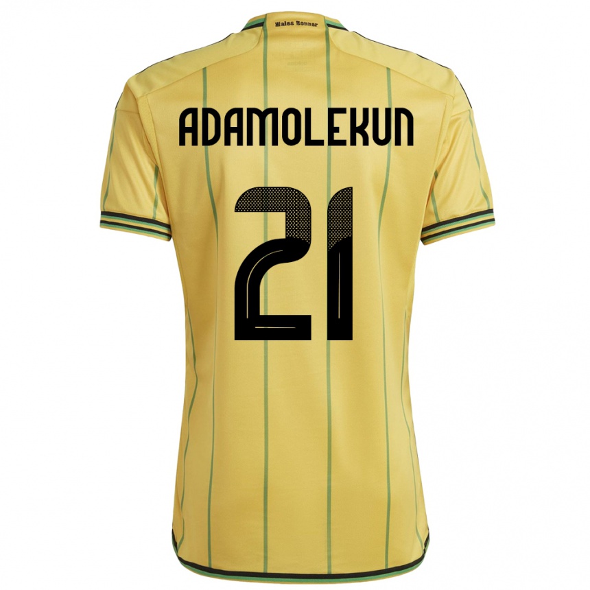 גברים כדורגל ג'מייקה Olufolasade Adamolekun #21 צהוב ג'רזי ביתית 24-26