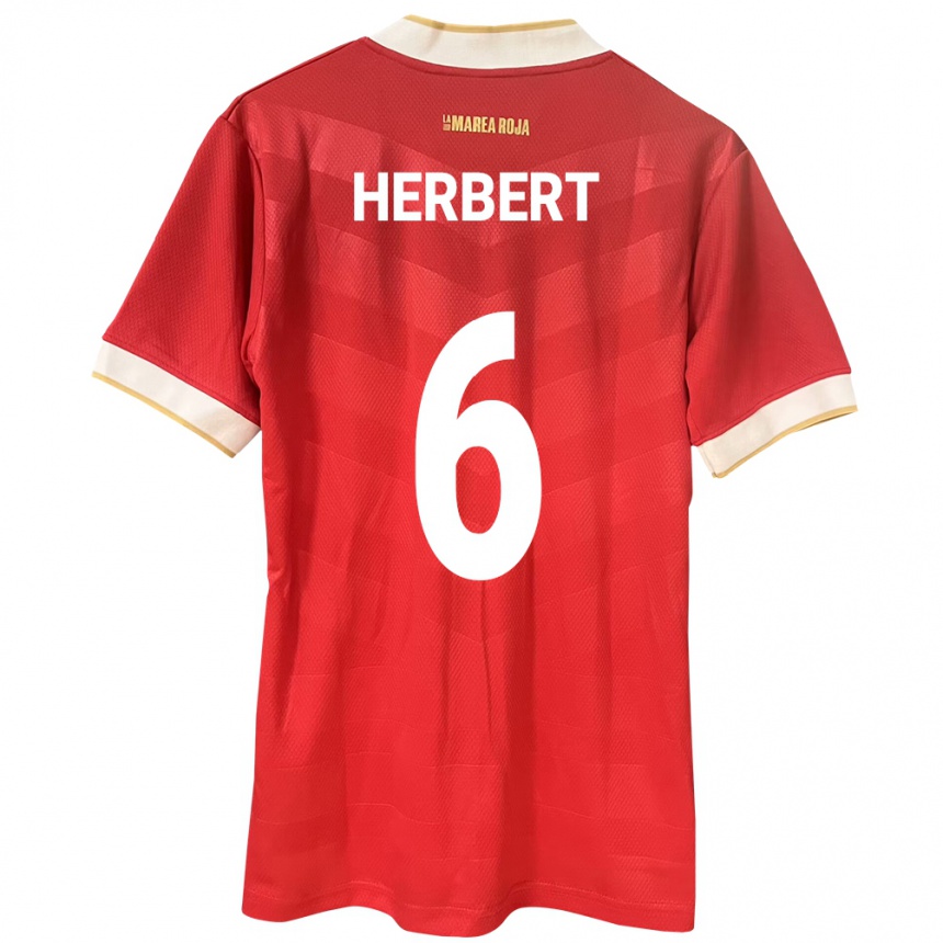 גברים כדורגל פנמה Giovany Herbert #6 אָדוֹם ג'רזי ביתית 24-26