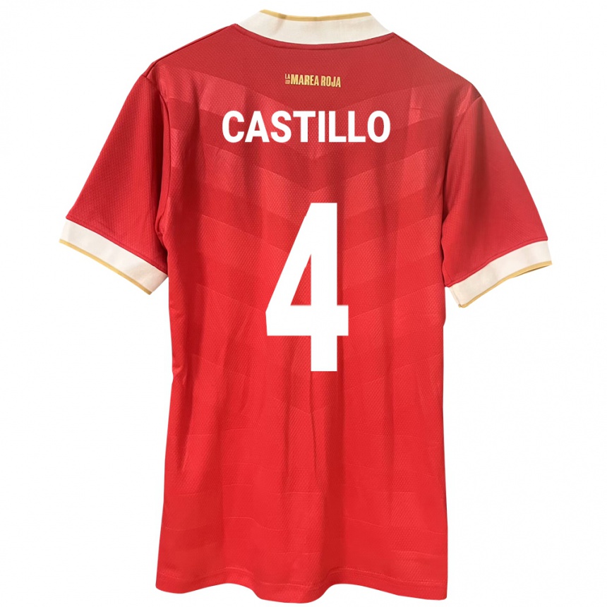 גברים כדורגל פנמה Katherine Castillo #4 אָדוֹם ג'רזי ביתית 24-26