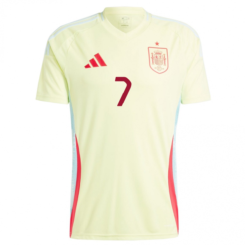 גברים כדורגל ספרד Adrián Pérez #7 צהוב הרחק ג'רזי 24-26