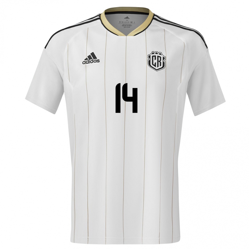 גברים כדורגל קוסטה ריקה Orlando Galo #14 לבן הרחק ג'רזי 24-26