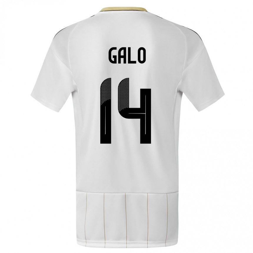 גברים כדורגל קוסטה ריקה Orlando Galo #14 לבן הרחק ג'רזי 24-26