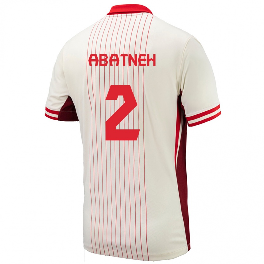גברים כדורגל קנדה נח אבטנה #2 לבן הרחק ג'רזי 24-26