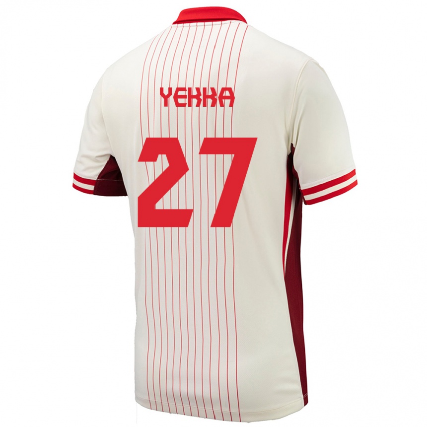 גברים כדורגל קנדה סורא יקה #27 לבן הרחק ג'רזי 24-26