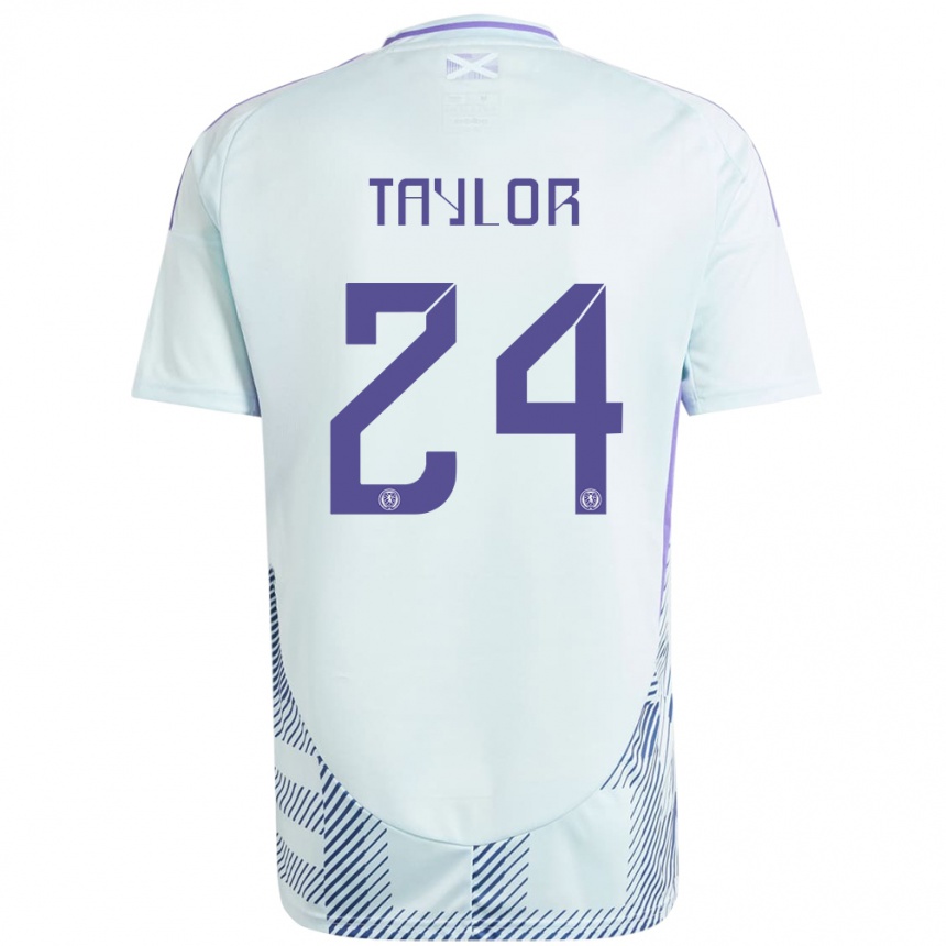 גברים כדורגל סקוטלנד גרג טיילור #24 כחול מנטה בהיר הרחק ג'רזי 24-26