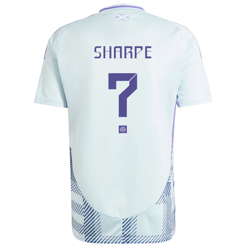 גברים כדורגל סקוטלנד Malachi Sharpe #0 כחול מנטה בהיר הרחק ג'רזי 24-26