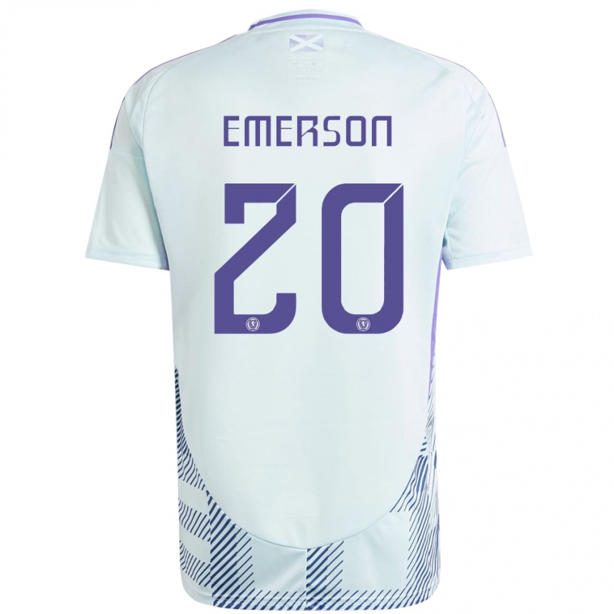 גברים כדורגל סקוטלנד Johnny Emerson #20 כחול מנטה בהיר הרחק ג'רזי 24-26