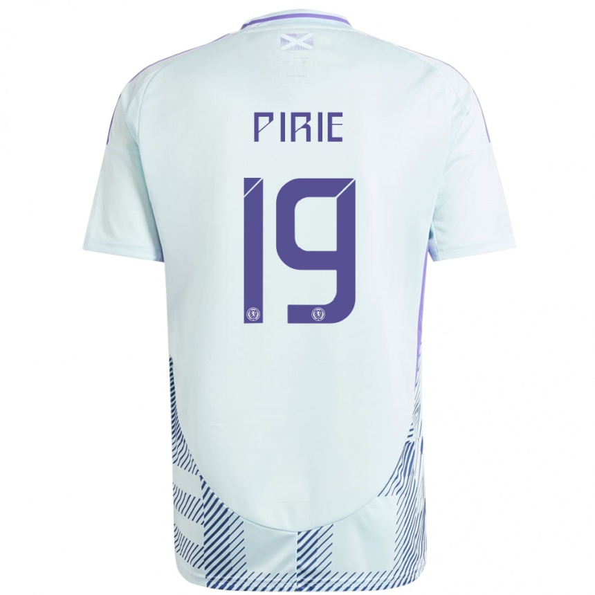 גברים כדורגל סקוטלנד Lewis Pirie #19 כחול מנטה בהיר הרחק ג'רזי 24-26