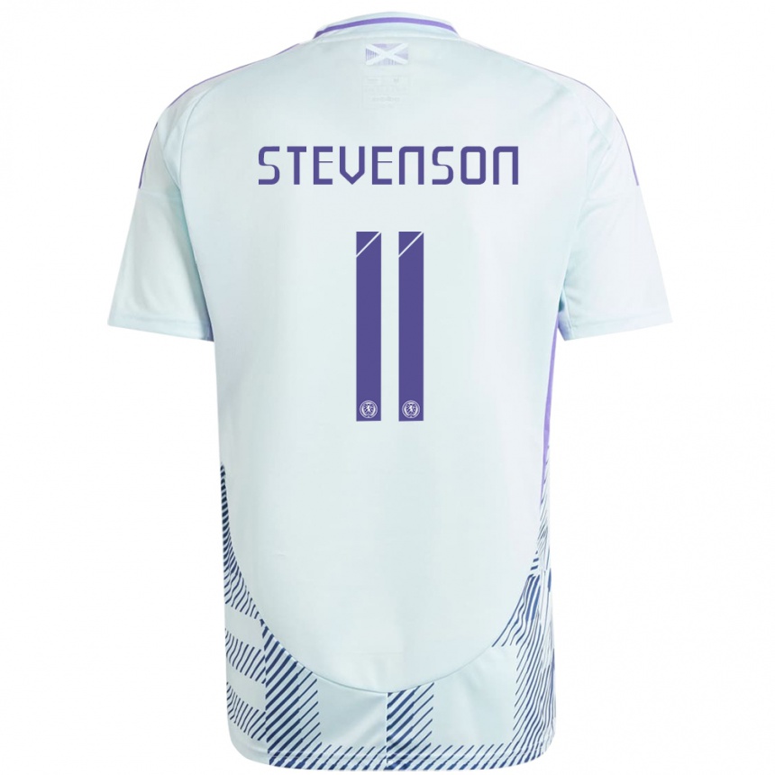 גברים כדורגל סקוטלנד Gus Stevenson #11 כחול מנטה בהיר הרחק ג'רזי 24-26
