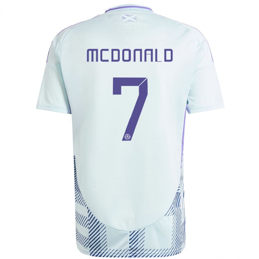 גברים כדורגל סקוטלנד Josh Mcdonald #7 כחול מנטה בהיר הרחק ג'רזי 24-26