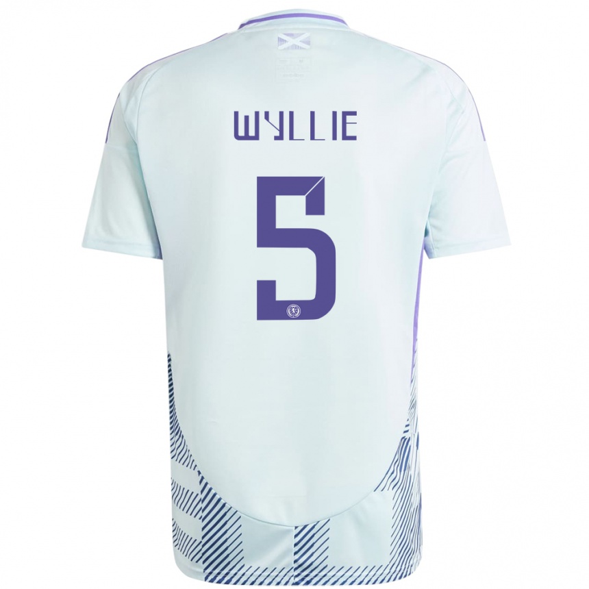 גברים כדורגל סקוטלנד Jack Wyllie #5 כחול מנטה בהיר הרחק ג'רזי 24-26