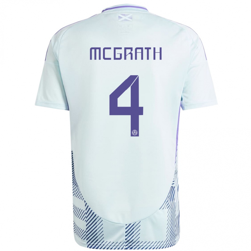 גברים כדורגל סקוטלנד Joseph Mcgrath #4 כחול מנטה בהיר הרחק ג'רזי 24-26