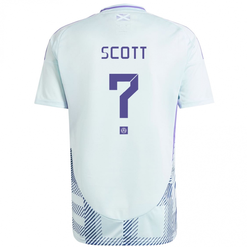 גברים כדורגל סקוטלנד Cameron Scott #0 כחול מנטה בהיר הרחק ג'רזי 24-26