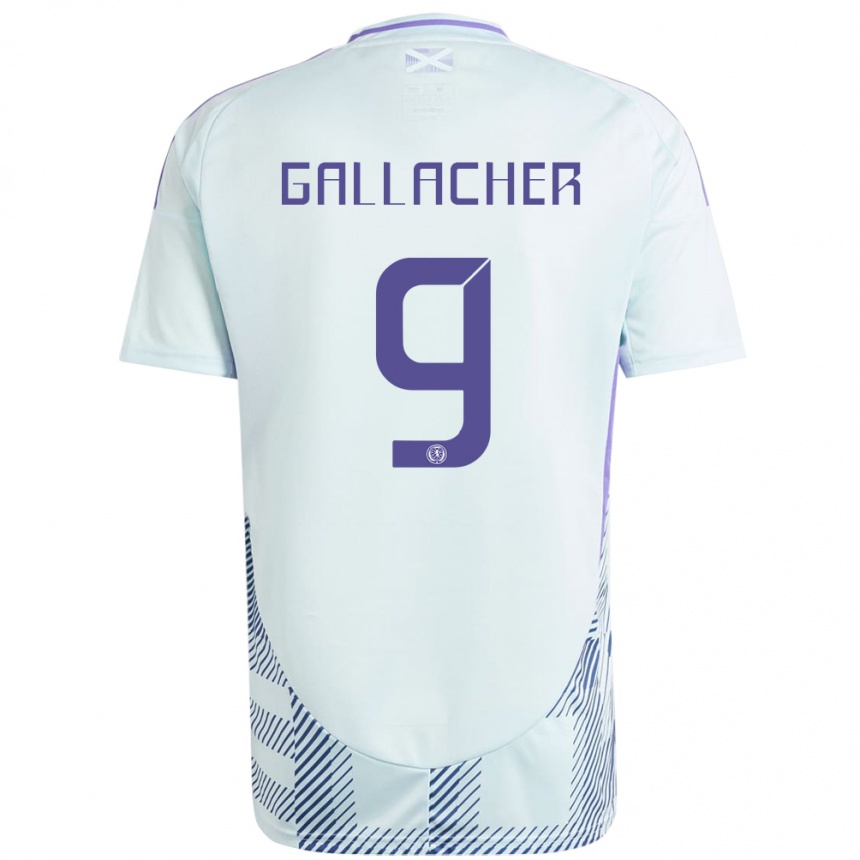 גברים כדורגל סקוטלנד Amy Gallacher #9 כחול מנטה בהיר הרחק ג'רזי 24-26