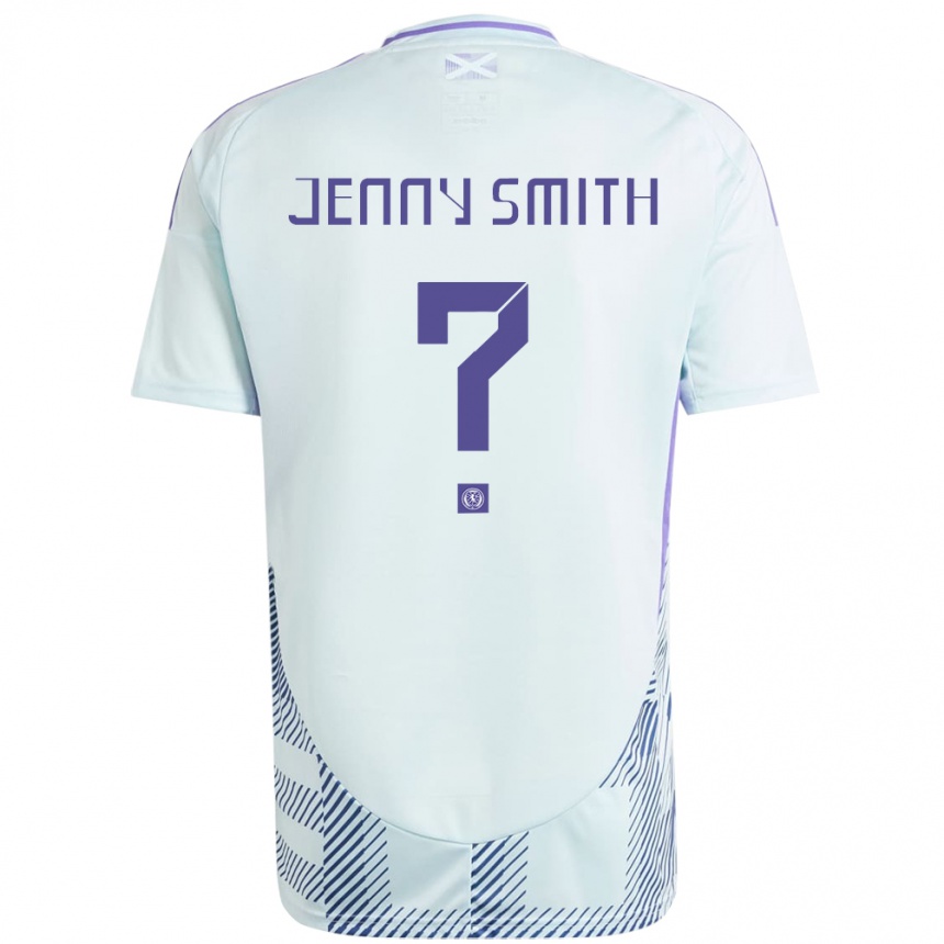 גברים כדורגל סקוטלנד Jenny Smith #0 כחול מנטה בהיר הרחק ג'רזי 24-26