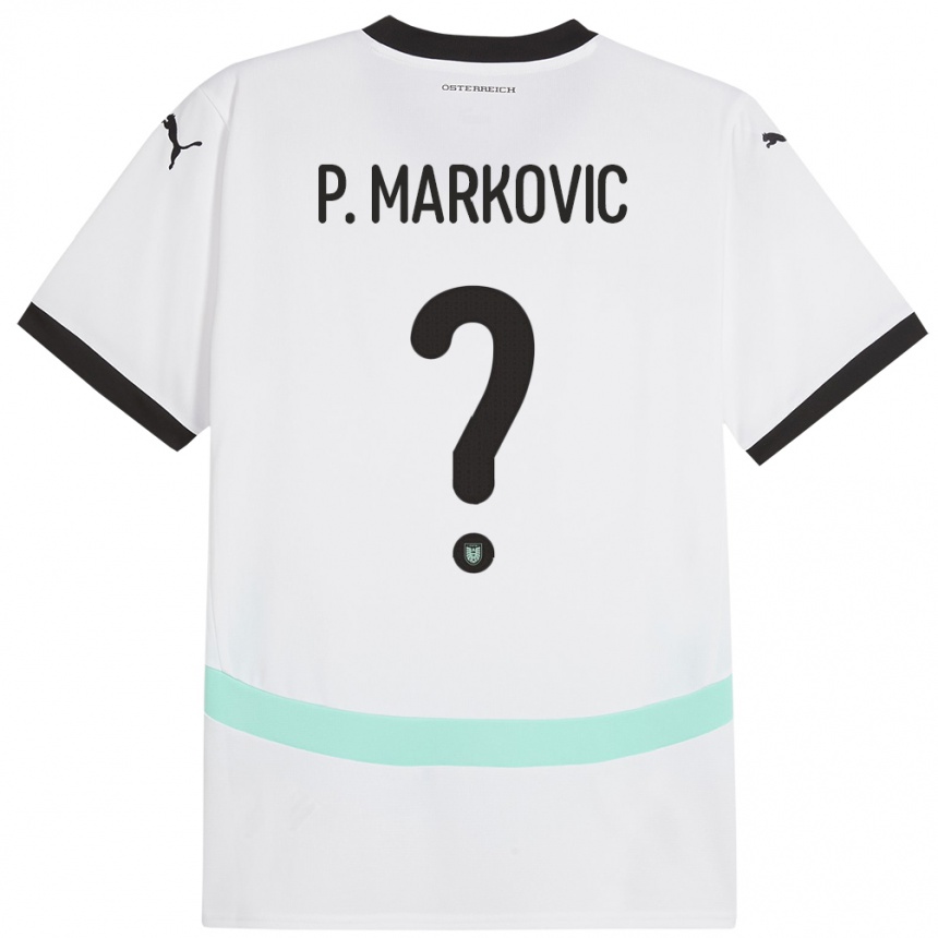 גברים כדורגל אוסטריה Petar Markovic #0 לבן הרחק ג'רזי 24-26