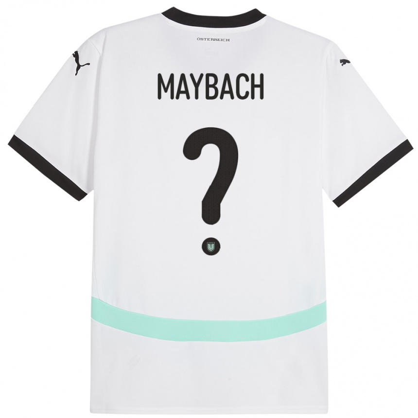 גברים כדורגל אוסטריה Philipp Maybach #0 לבן הרחק ג'רזי 24-26