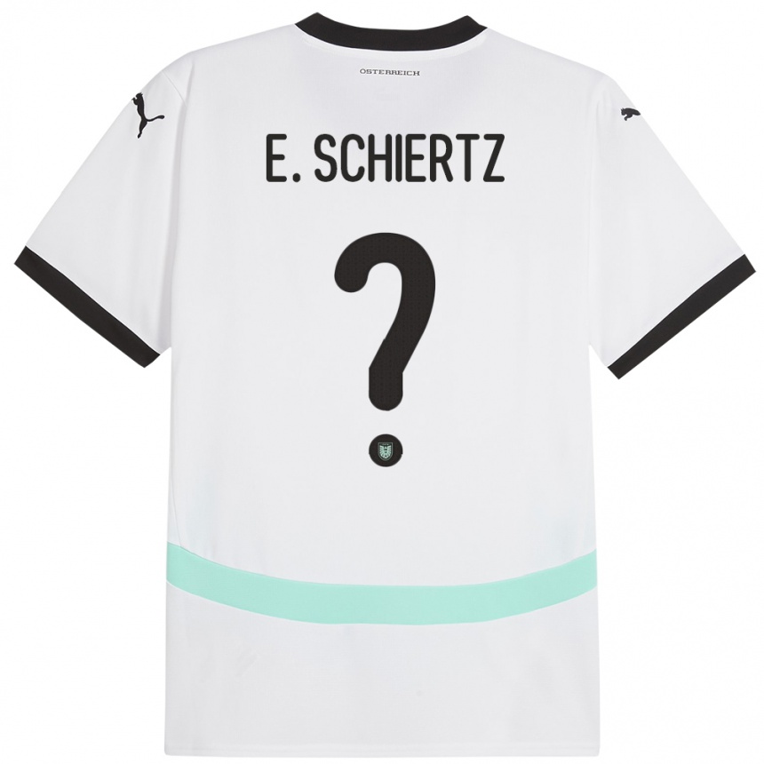 גברים כדורגל אוסטריה Emilio Schiertz #0 לבן הרחק ג'רזי 24-26