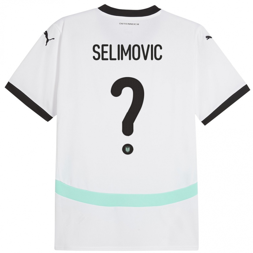 גברים כדורגל אוסטריה Amar Selimovic #0 לבן הרחק ג'רזי 24-26