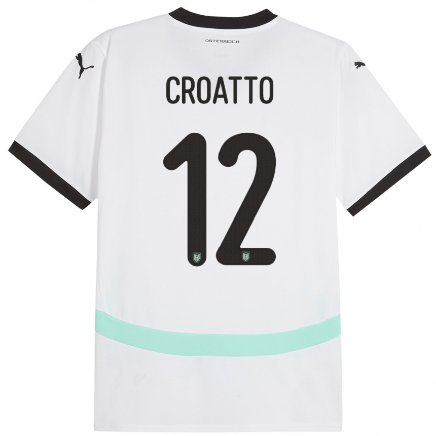 גברים כדורגל אוסטריה Michela Croatto #12 לבן הרחק ג'רזי 24-26