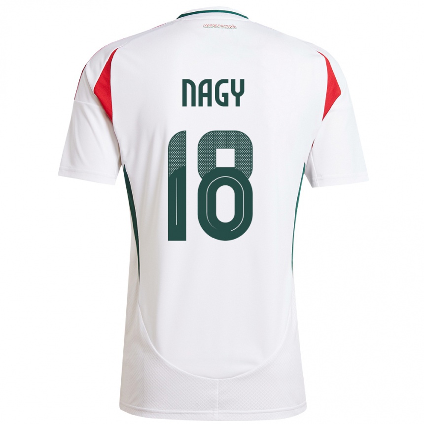 גברים כדורגל הונגריה Zsolt Nagy #18 לבן הרחק ג'רזי 24-26