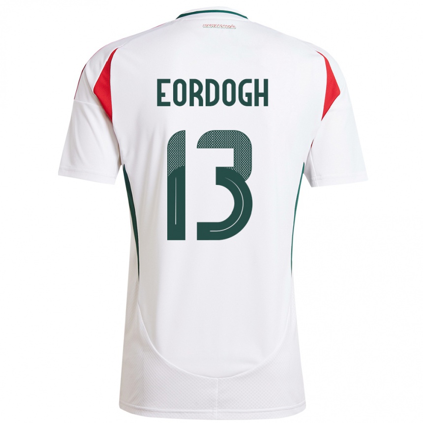 גברים כדורגל הונגריה András Eördögh #13 לבן הרחק ג'רזי 24-26