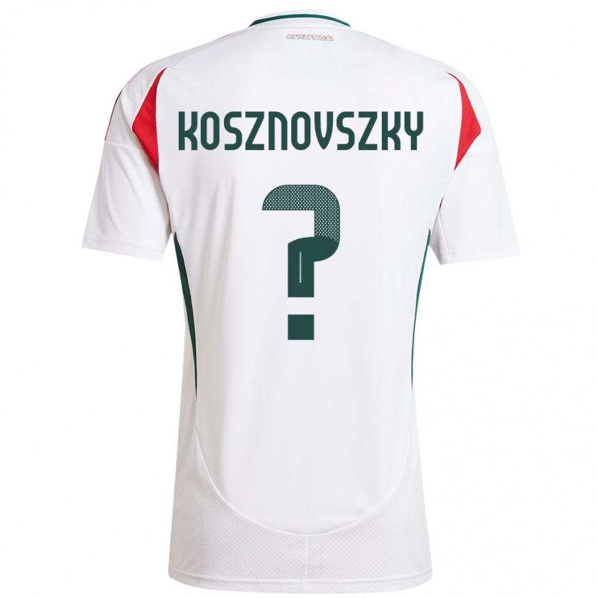 גברים כדורגל הונגריה Márk Kosznovszky #0 לבן הרחק ג'רזי 24-26