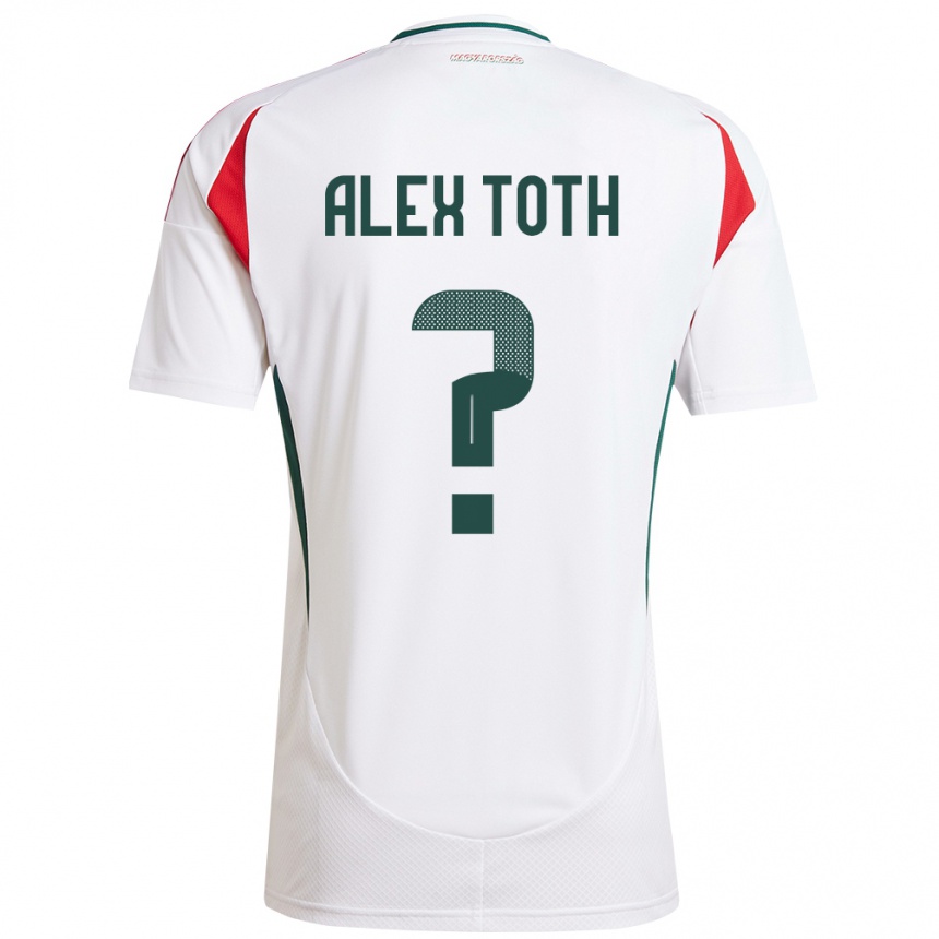 גברים כדורגל הונגריה Alex Tóth #0 לבן הרחק ג'רזי 24-26
