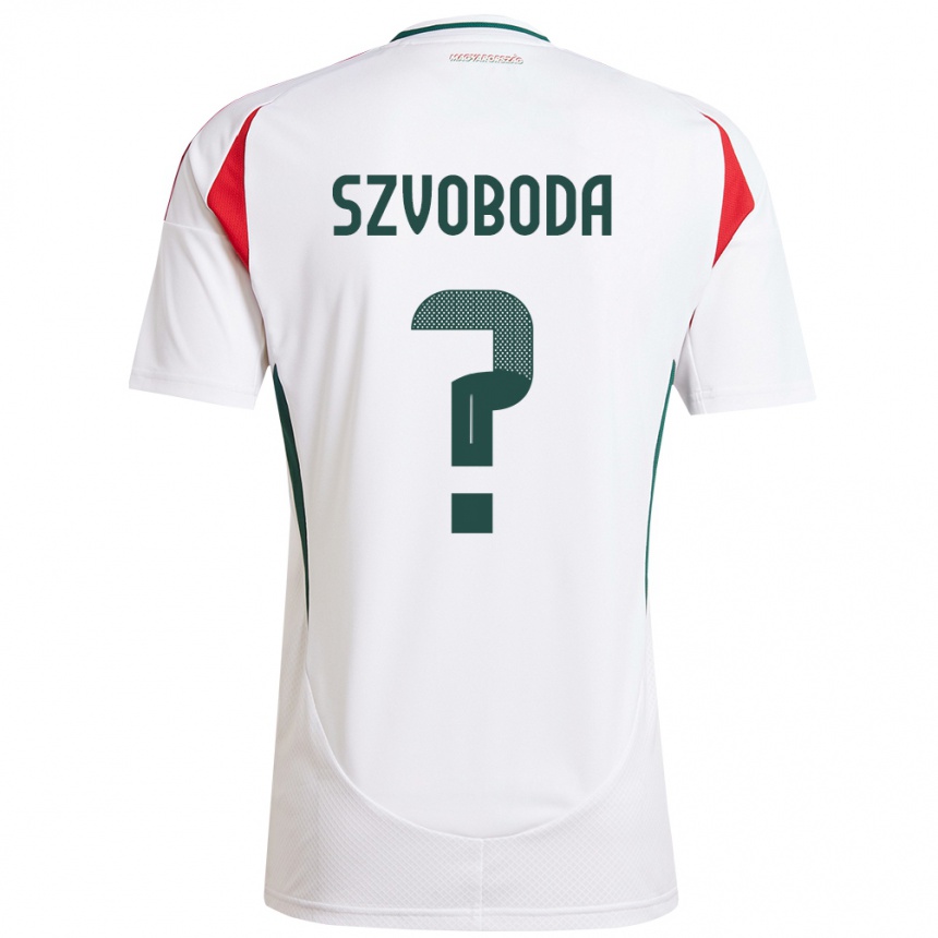 גברים כדורגל הונגריה Dániel Szvoboda #0 לבן הרחק ג'רזי 24-26