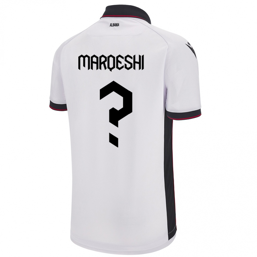 גברים כדורגל אלבניה Ernesto Marqeshi #0 לבן הרחק ג'רזי 24-26
