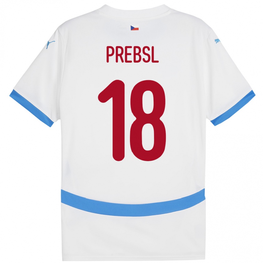 גברים כדורגל צ'כיה Filip Prebsl #18 לבן הרחק ג'רזי 24-26
