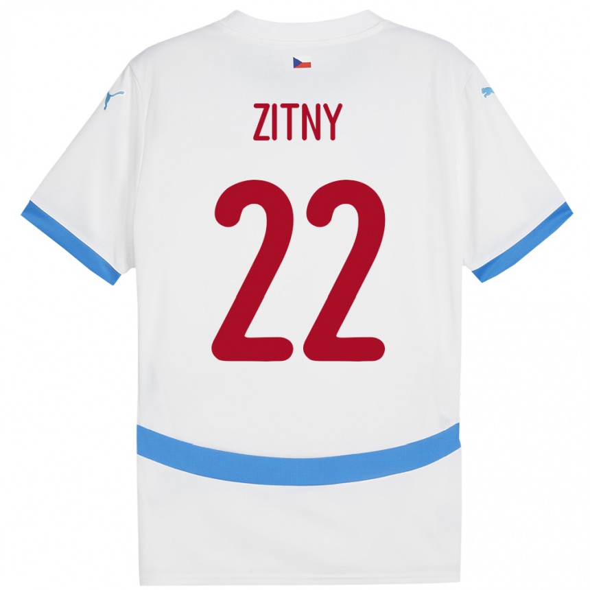 גברים כדורגל צ'כיה מאטיי זיטני #22 לבן הרחק ג'רזי 24-26