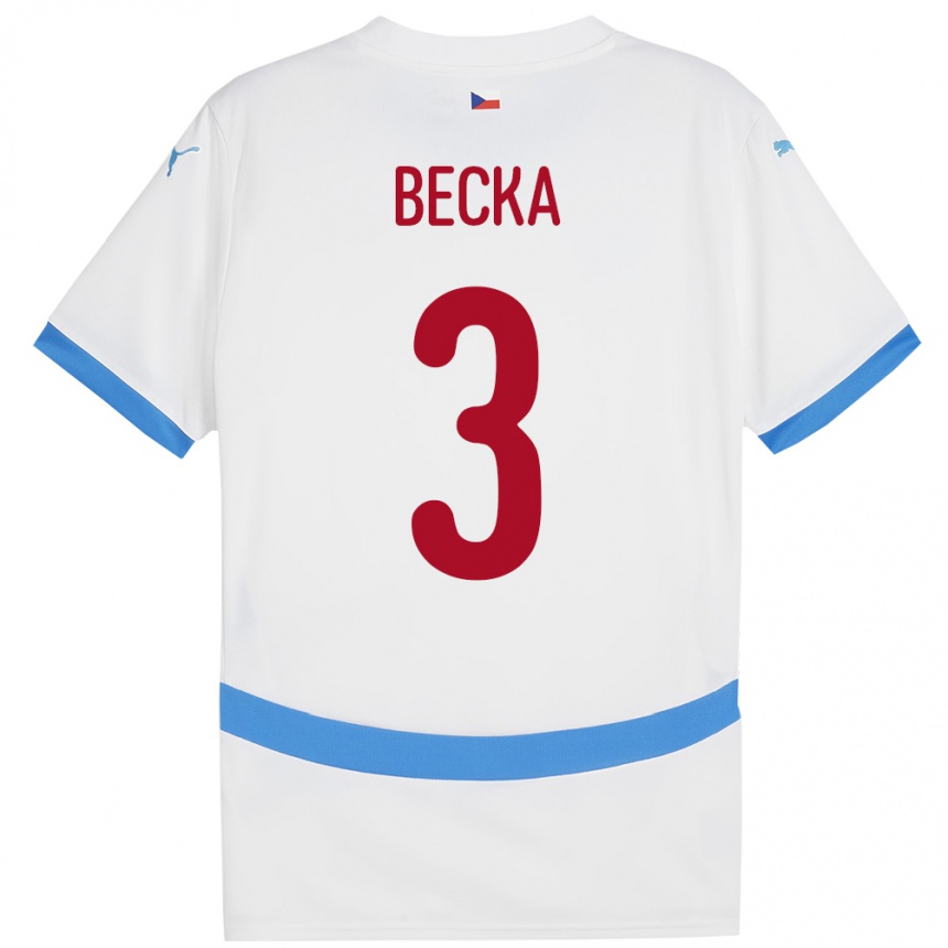 גברים כדורגל צ'כיה Patrik Becka #3 לבן הרחק ג'רזי 24-26