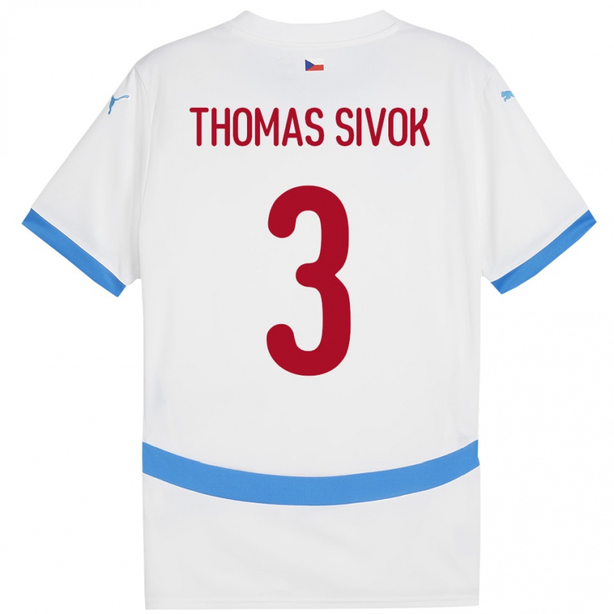 גברים כדורגל צ'כיה Andre Thomas Sivok #3 לבן הרחק ג'רזי 24-26