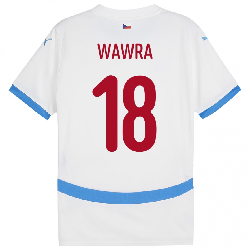 גברים כדורגל צ'כיה Ondrej Wawra #18 לבן הרחק ג'רזי 24-26