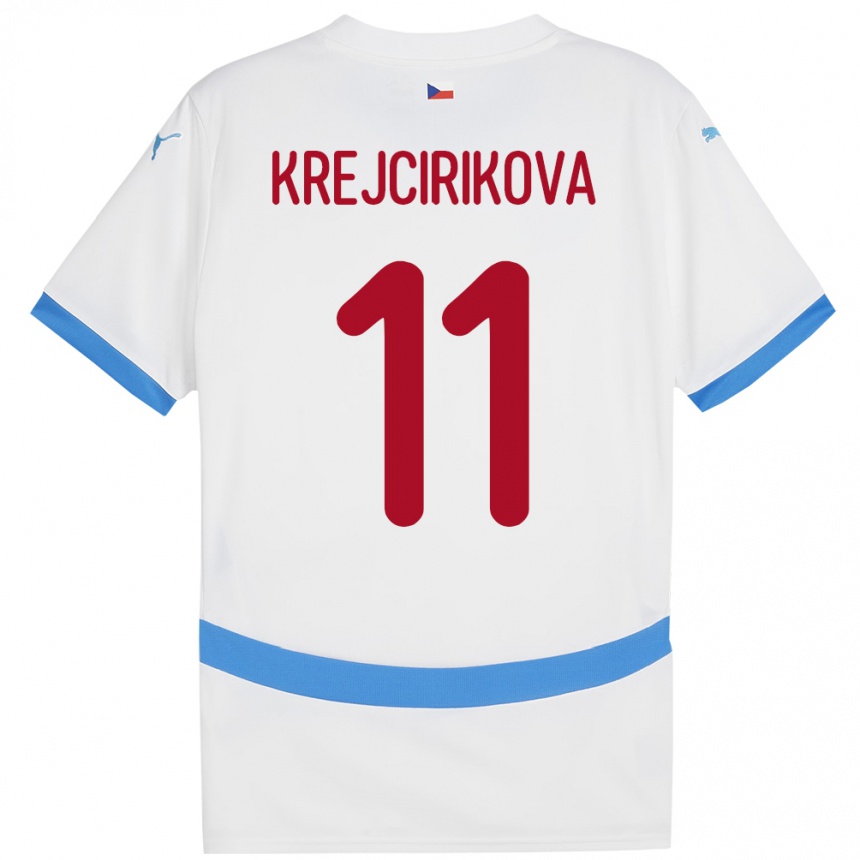 גברים כדורגל צ'כיה Tereza Krejčiříková #11 לבן הרחק ג'רזי 24-26