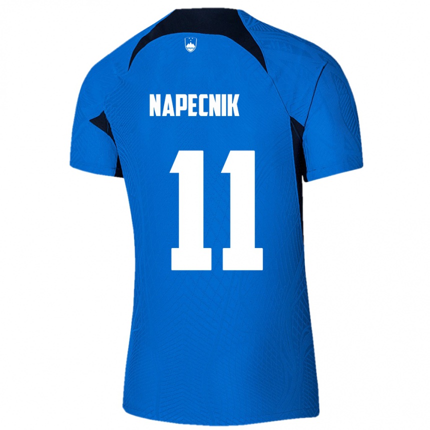 גברים כדורגל סלובניה Gal Napecnik #11 כְּחוֹל הרחק ג'רזי 24-26