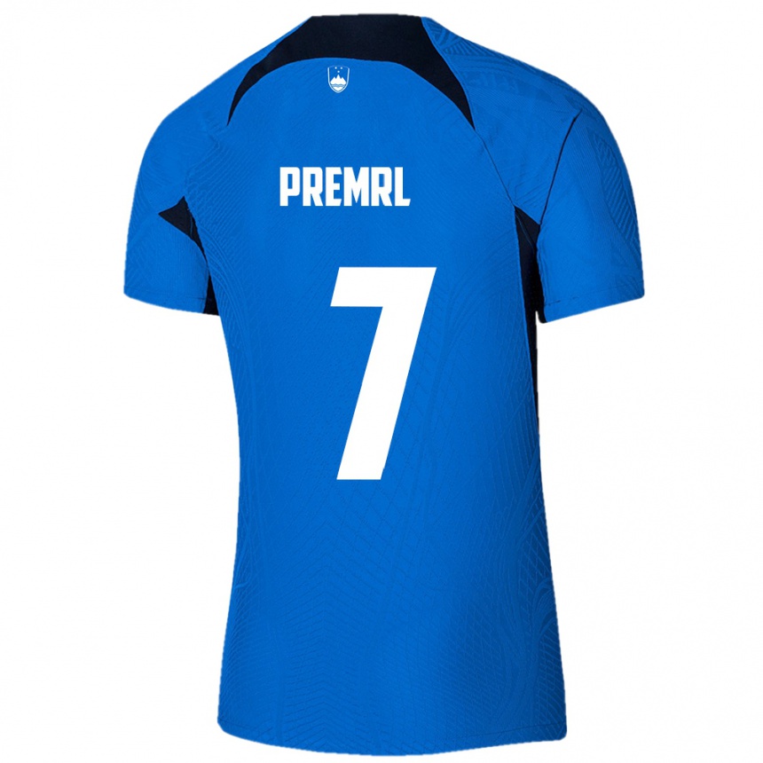 גברים כדורגל סלובניה Jaka Premrl #7 כְּחוֹל הרחק ג'רזי 24-26
