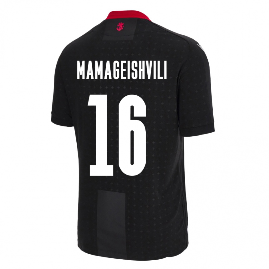 גברים כדורגל גאורגיה Gizo Mamageishvili #16 שָׁחוֹר הרחק ג'רזי 24-26
